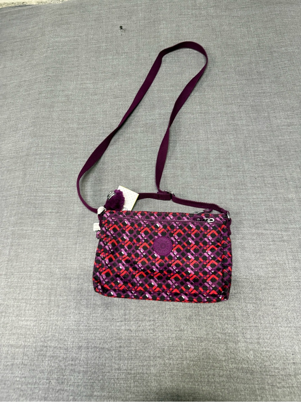 Kipling Plum & Pink Patterned Crossbody Bag